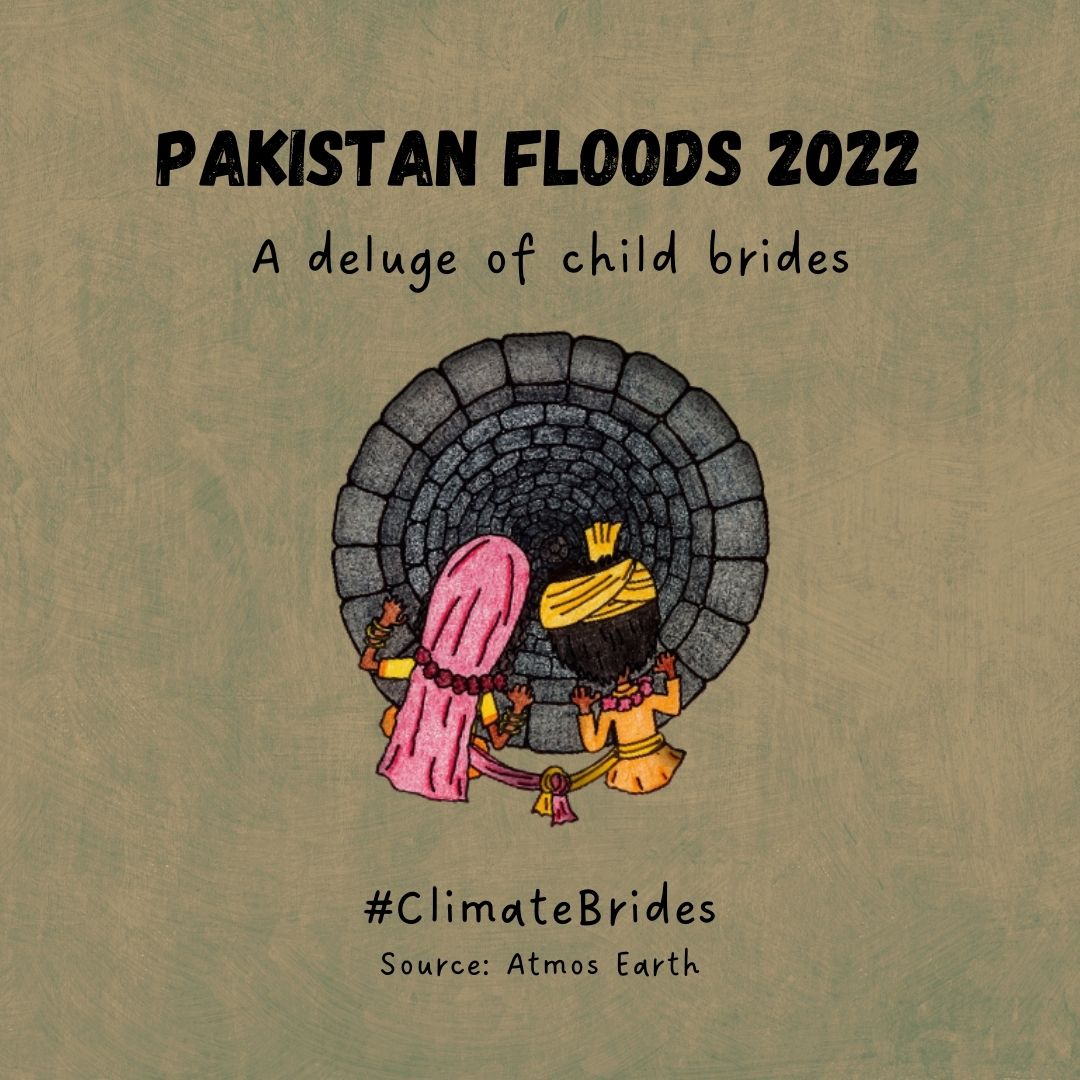 ClimateBrides's tweet photo. (1/4) When #PakistanFloods plunged a third of the country underwater in 2022, the initial shock wore off to more long-term &amp; disturbing issues like #ChildMarriage. A🧵on the causes, consequences &amp; underreported collateral damage. #ClimateBrides @anmolirfan22 @reetiks @AtmosMag https://t.co/zycSMyiqUw