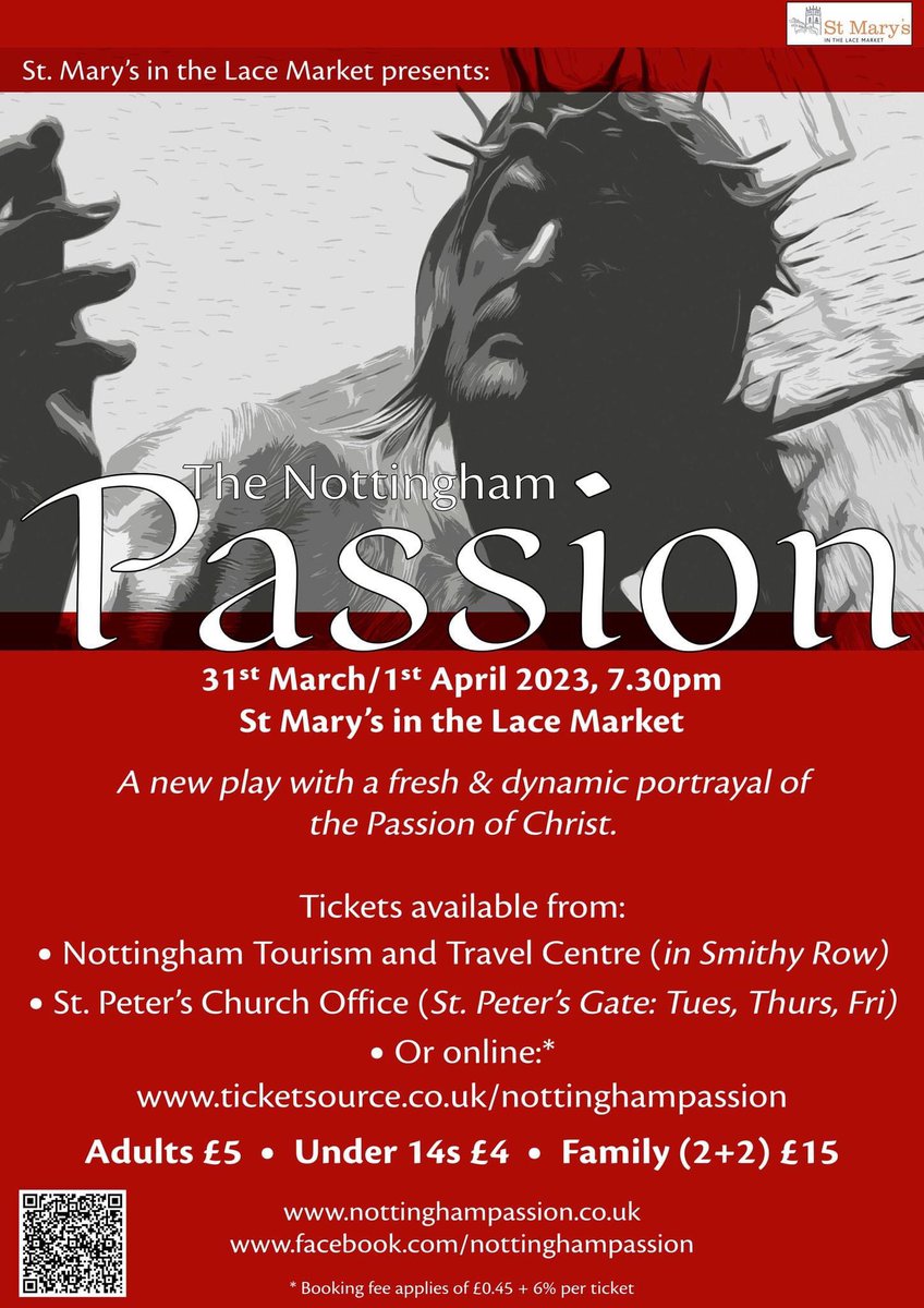 StMarysNotts's tweet photo. Preparations for Holy Week and Easter at St Mary’s are in full swing! Tonight sees the first performance of @NottinghamPass, and we’ve a plethora of services next week to help you observe this most special week of the Christian year. #holyweek #easter #nottingham #church https://t.co/q6DLYHzAcI