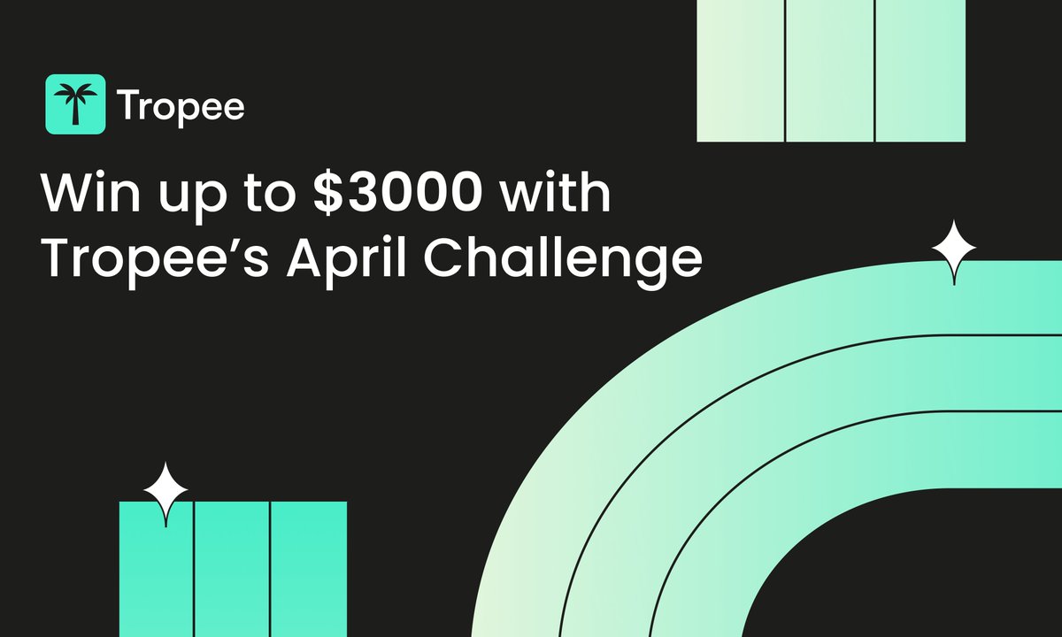 TropeeHQ's tweet photo. Win up to $3000 with Tropee’s April Challenge 💸

How to participate:
1️⃣ Create NFT utilities on https://t.co/A1T5jJAjIp
2️⃣ Promote them, get claims, climb the leaderboard
3️⃣ Top 3 creators on April's leaderboard win big

More details 👇🧵 https://t.co/4WZ9qCy6Jj