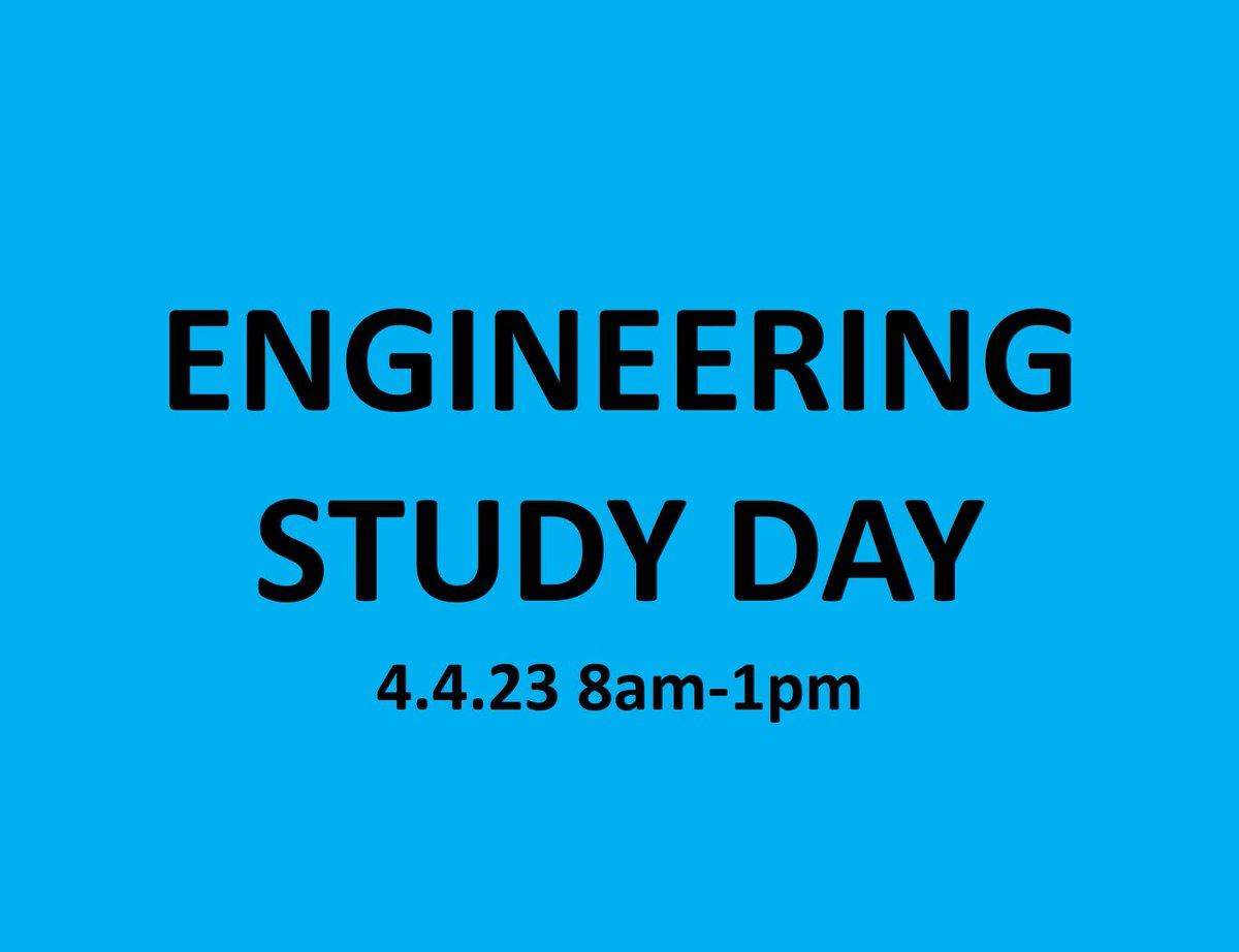 Notice for our Y11 Engineers. Take advantage of this opportunity to complete coursework with Mr Dolmans support #Hardwork #climbyourmountain @St_Aidans_RC