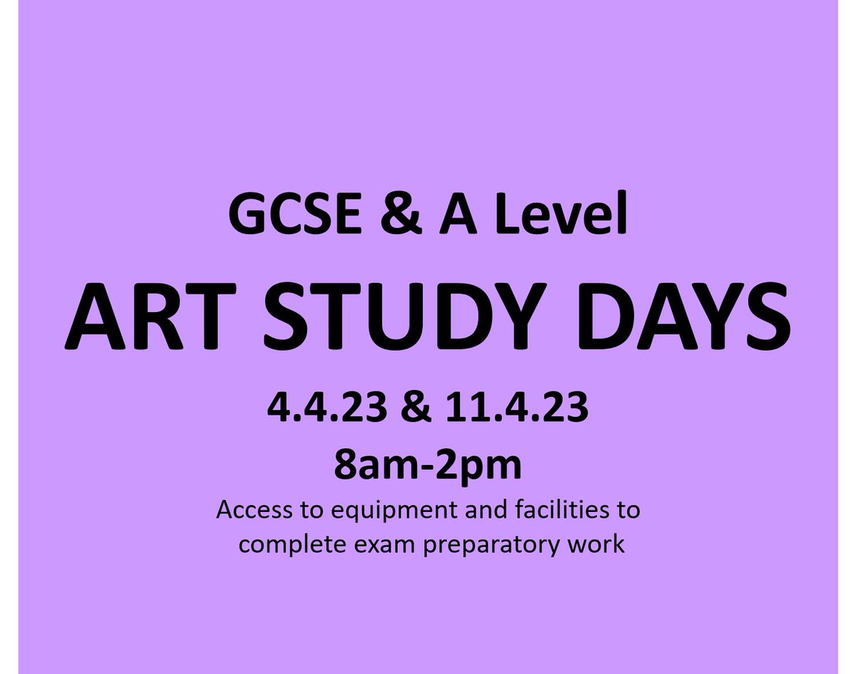 Study Days for our Y11 &amp; Y13 Art Students #Hardwork #climbyourmountain @St_Aidans_RC
