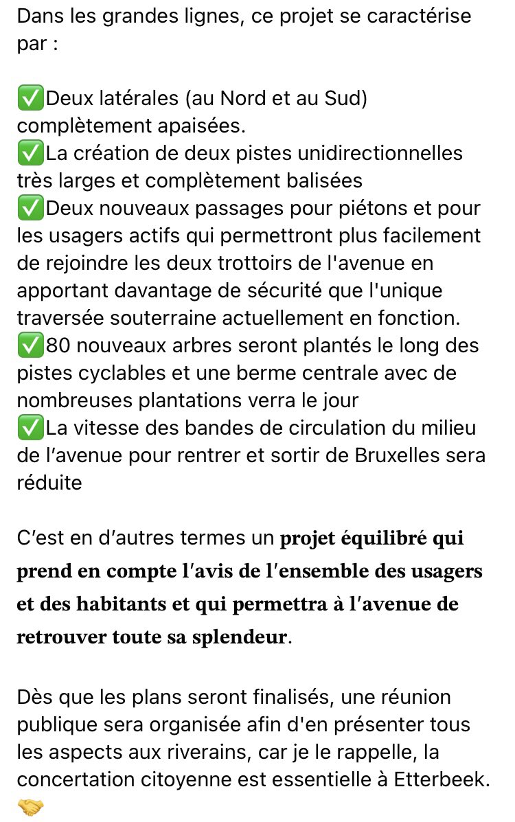 ComiteMerode's tweet photo. Déclaration du Bourgmestre @VincentDeWolf 
Nous sommes impatients de découvrir les plans et d’observer si les piétons et cyclistes recevront leur juste place. 
Bientôt la fin des conflits sur le trottoir cyclo-piéton de Merode ? 🤞 https://t.co/qMc6M7IEtI