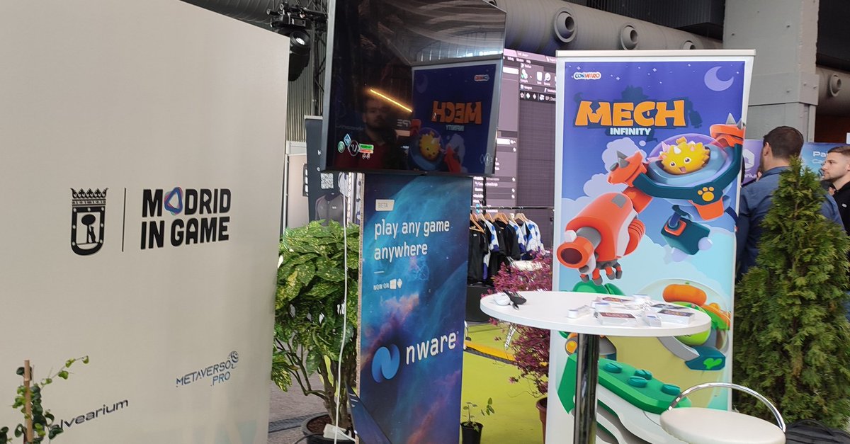 Ya estamos en #Metaworldcongress juntos a <a href="/MadridinGame/">Madrid in Game</a> <a href="/alvearium__/">Alvearium</a> <a href="/playnware/">NWARE</a> <a href="/havefungamers/">Havefungamers</a>  🤟#web3 #BlockchainGaming #MechInfinity #ConWiro