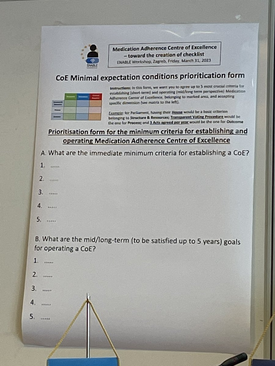 enableadherence's tweet image. A short workshop to make a brainstorm to identify the indicators to create a National Medication Adherence Center. @enableadherence @COSTprogramme @CatherineGoetz1 @PKardas @a__dima @MucherinoSara Indre Treciokiene, Cristina Ghiciuc, Gaye Hafez, @GHafez2 Job Van Boven, Tamas Agh