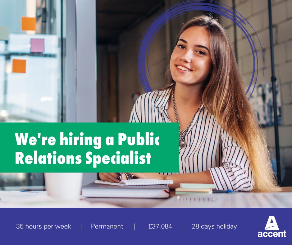 AccentHousing's tweet photo. 🔎 We're looking a Public Relations Specialist to join our communications team.

✅ You'll be responsible for our media relations and corporate communications.

Find out more and apply now https://t.co/M4fRyj9pNM #commsjobs #PublicRelations #mediarelations #corporatecomms https://t.co/LewnfnBY1B