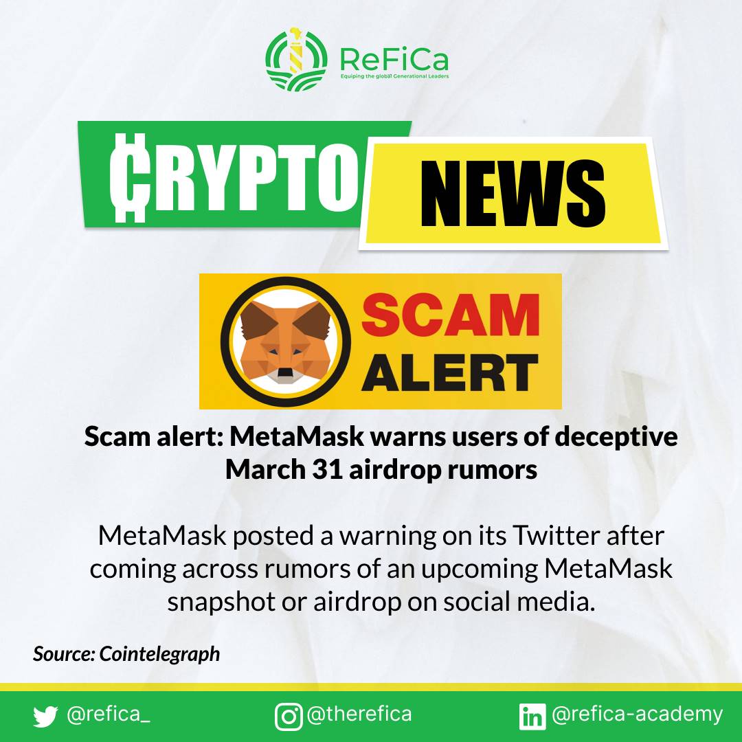 refica_'s tweet photo. MetaMask Scam Alert 🛑 #cryptocurrency #Metamask https://t.co/jxwUl3Iy4T