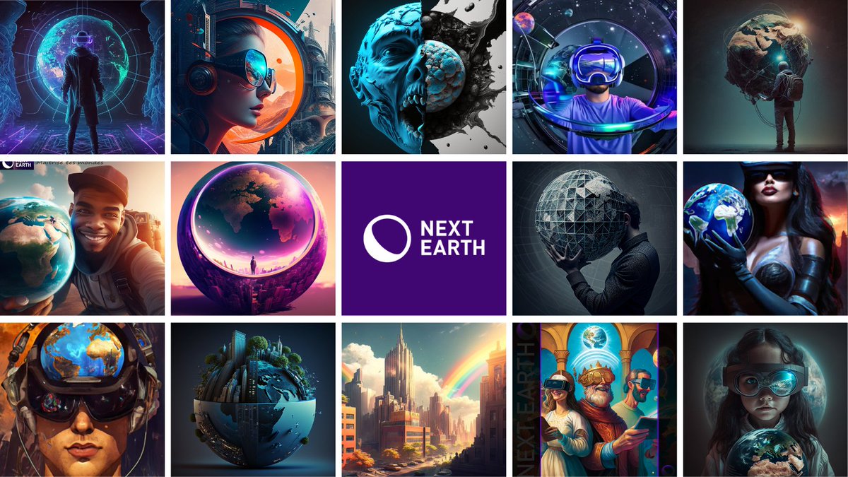 NextEarth_'s tweet photo. The gallery is  filling up nicely, today is your last chance to join our 300,000 $NXTT contest! 🚀

Leverage the power of #AI to imagine the future of the metaverse. 🖼️ Details below. 👇 https://t.co/ARVOw8REtk