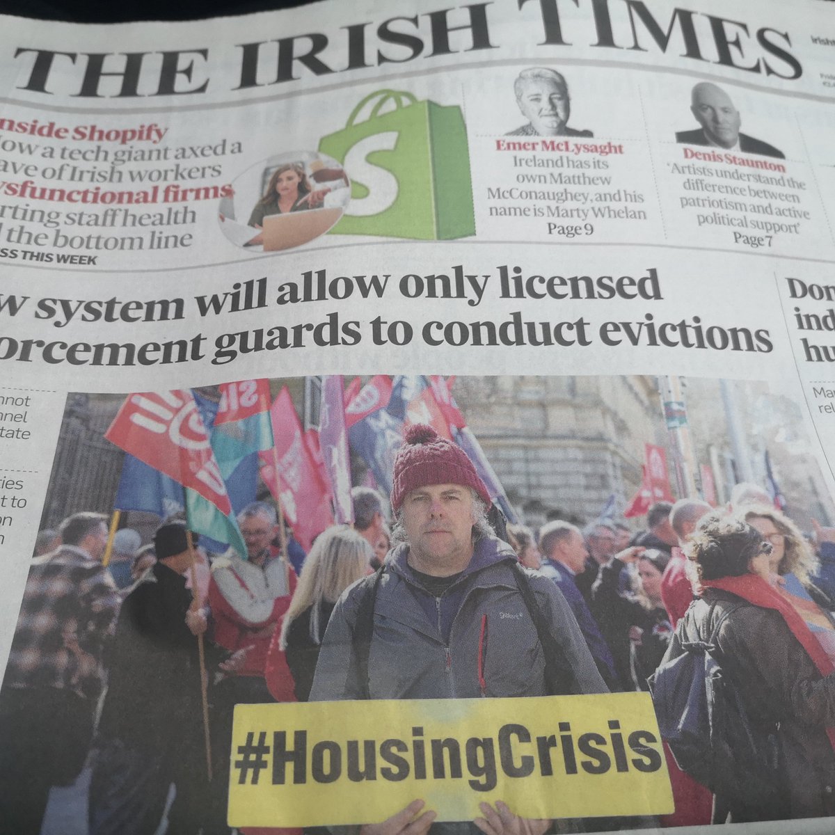 I'm on the front of The <a href="/IrishTimes/">The Irish Times</a> today. #keeptheban #everyoneshouldhaveahome