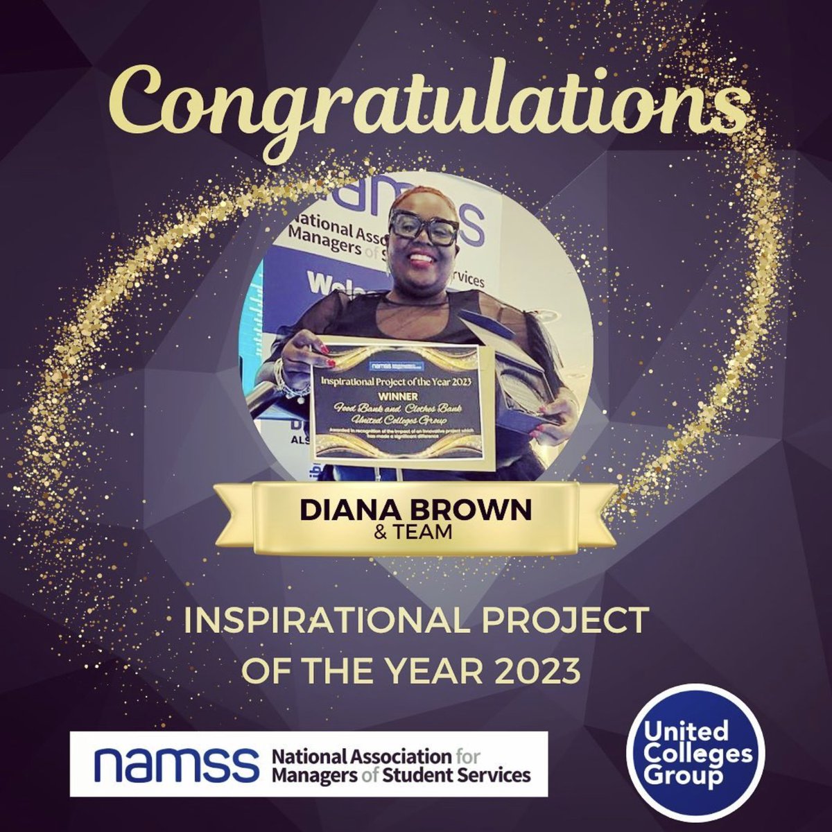 citywestcollege's tweet photo. Congratulations to Diana Brown (Head of Student Support Services) and her team, who have won the prestigious ‘Inspirational Project of the Year’ award at the NAMSS conference.
Read more here👉 https://t.co/pFwdg4gTyf
#WeAreCWC #NAMSS @NAMSS_AC_UK https://t.co/CoJQdZ29KH