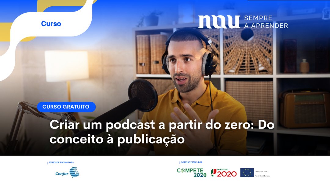 PlataformaNau's tweet photo. O curso do #CENJOR “Criar um podcast a partir do zero: Do conceito à publicação“ é um guia para futuros criadores de podcasts 🎙 Ganhe as competências que permitem partilhar a sua voz e a sua história com o mundo! Inscrições estão abertas 👉  https://t.co/HoR7NcPmTH https://t.co/YAkpLT5SKJ