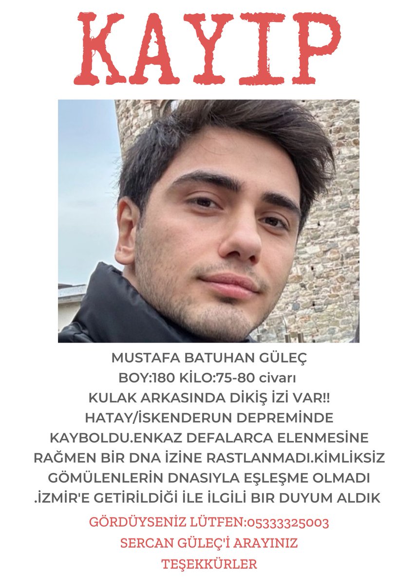 iremaydin222's tweet photo. Bugün bize yardım edin Batuhan Güleç'i paylaşalım o hala kayıp 
@izmirbld @tuncsoyer #ailelerimiznerede #kayiparaniyor https://t.co/bnSIjj6YJs