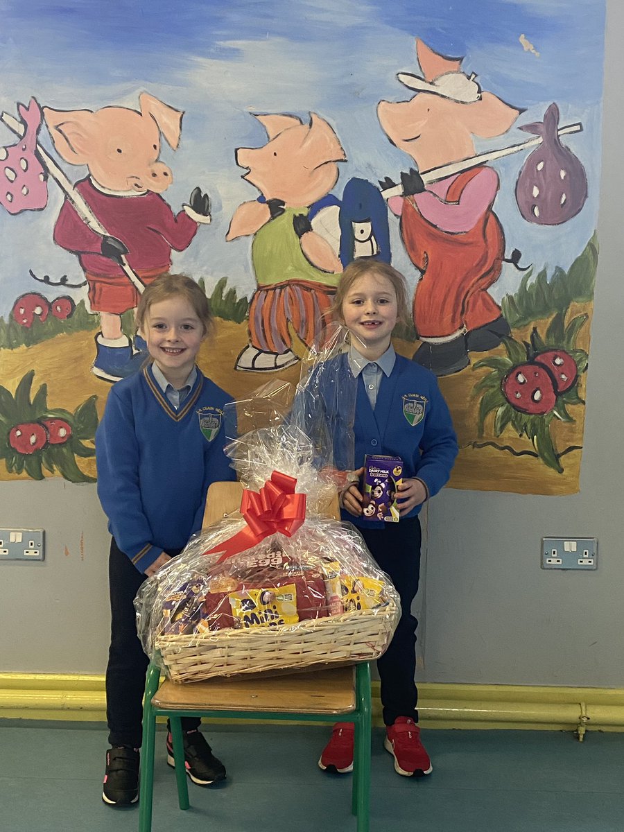 CoonealN's tweet photo. Easter Raffle prizes heading off to their winners along with a little prize for the winning ticket sellers. Thanks to the Parents Association for organising the raffle and prizes. https://t.co/NgarHMUVnM