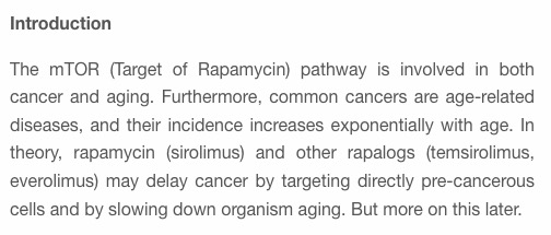 @Blagosklonny I would consider re-wording the last sentence in the opening paragraph such that it announces the intentions for the rest of the article. 

E.g. 'In this article we will explore existing data which suggests rapalogs have the ability to delay or prevent cancer'.