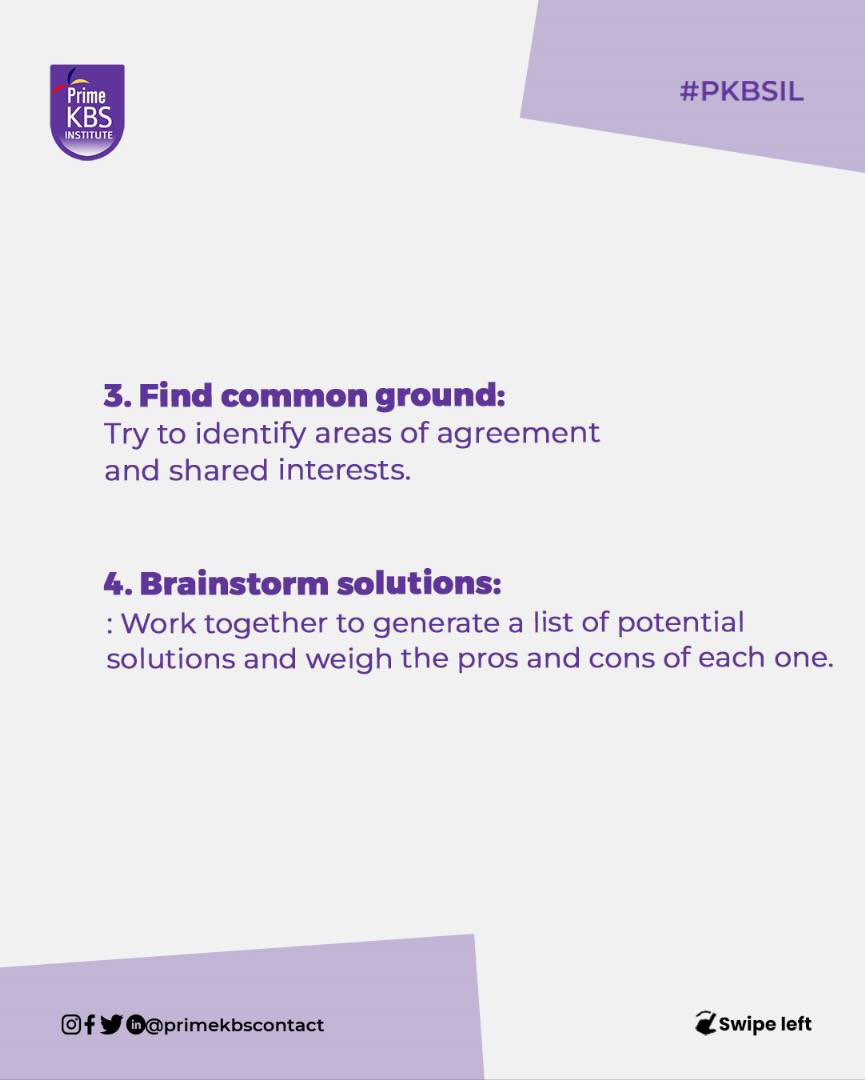 Navigating conflict with a coworker can be challenging, but there are steps you can take to resolve the issue effectively and maintain a positive working relationship. 
Here are some tips that can help:

#conflictresolution #success  #primekbs #primekbsinstitute #consultation