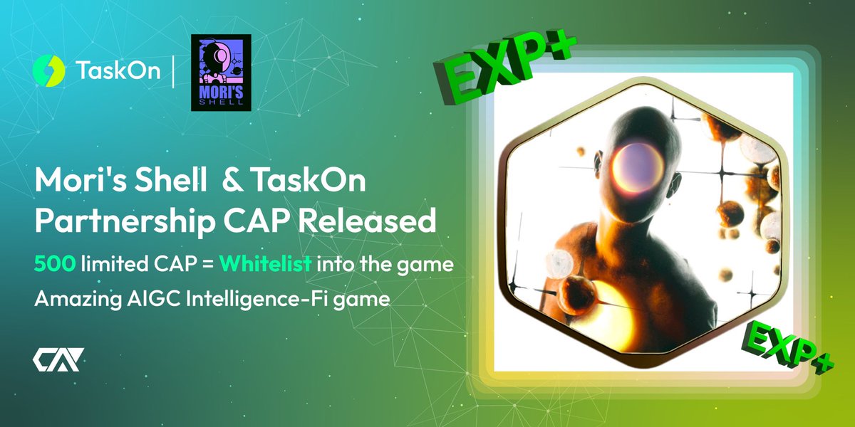 MorisShell's tweet photo. 🤩 Join our special #Giveaway with @taskonxyz now!

🎁 500 #CAP #NFTs &amp; #EXPs
⏰ Mar 31st, 8:00 - Apr 2nd, 10:00 (UTC)  

*The CAP holder = Whitelist into our game
A rare opportunity to become an OG in #morisshell

FCFS, don’t miss👇
https://t.co/rA0tdFRZUl

#FCFS #GameFi https://t.co/H6JYK2liPe