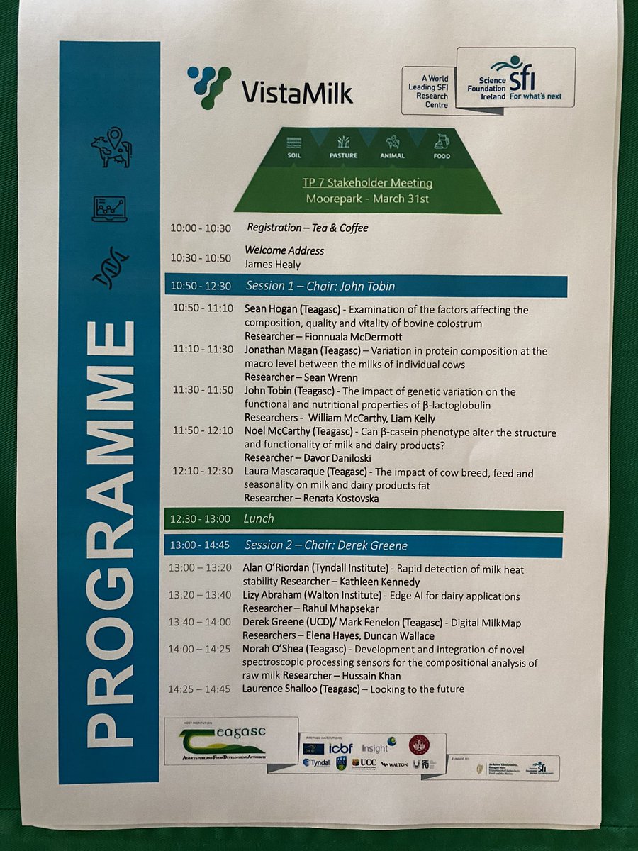 Looking forward our first in person TP7 stakeholder event with our industry partners @scienceirel @agriculture_ie @teagasc @HerdPlus @TyndallInstitut @WaltonInst @WeAreKerry @tirlan_ @CarberyGroup @AlltechIreland #dairy #milk #research #industry