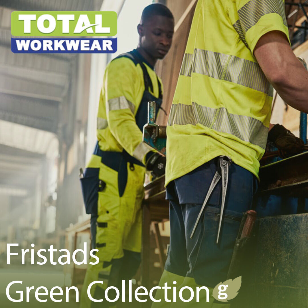 #Fristads Green Collection - sustainable workwear made with #recycledmaterials and #ecofriendly processes. This range offers durable options for businesses looking to reduce their carbon footprint. Contact us to learn more! #GreenCollection #sustainablefashion #workwear