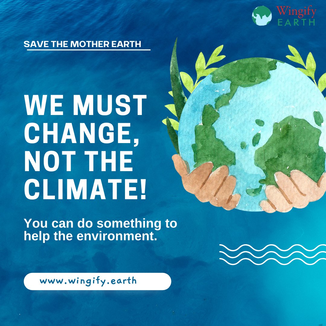 WingifyFoundtn's tweet photo. We must change, not the climate. The climate is changing faster than we are, and it's time for us to catch up. We need to take action now to reduce our emissions and help slow down pace of climate change. Let's start making the changes we need to see in the world.
#WingifyEarth https://t.co/vOGgY3KLLV