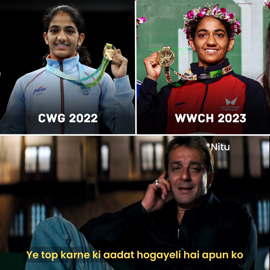 It's Nitu's world, we are just living in it 👑

#PunchMeinHaiDum
#WWCHDelhi #CWG2022 
#WorldChampionships
#Boxing @NituGhanghas333