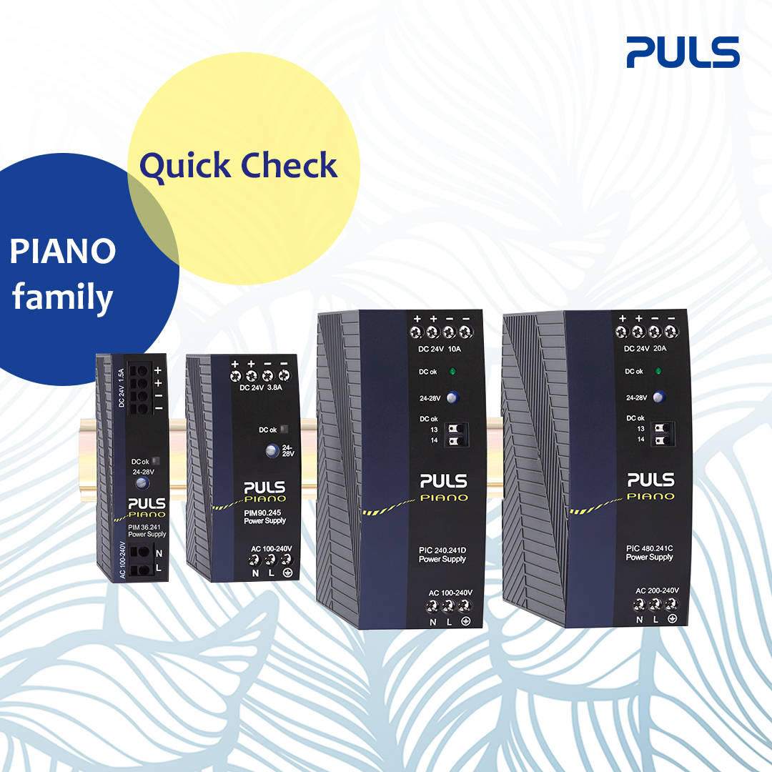 The focus of PIANO DIN rail power supplies is on the PULS core features: High efficiency, long lifetime and compact size

✅ Output: 12 V, 24 V, 48 V
✅ Power: 36-480 W
✅ Robust and lightweight polycarbonate housing
✅ Efficiency up to 95.7 %

Learn more: hubs.li/Q01JCZSG0