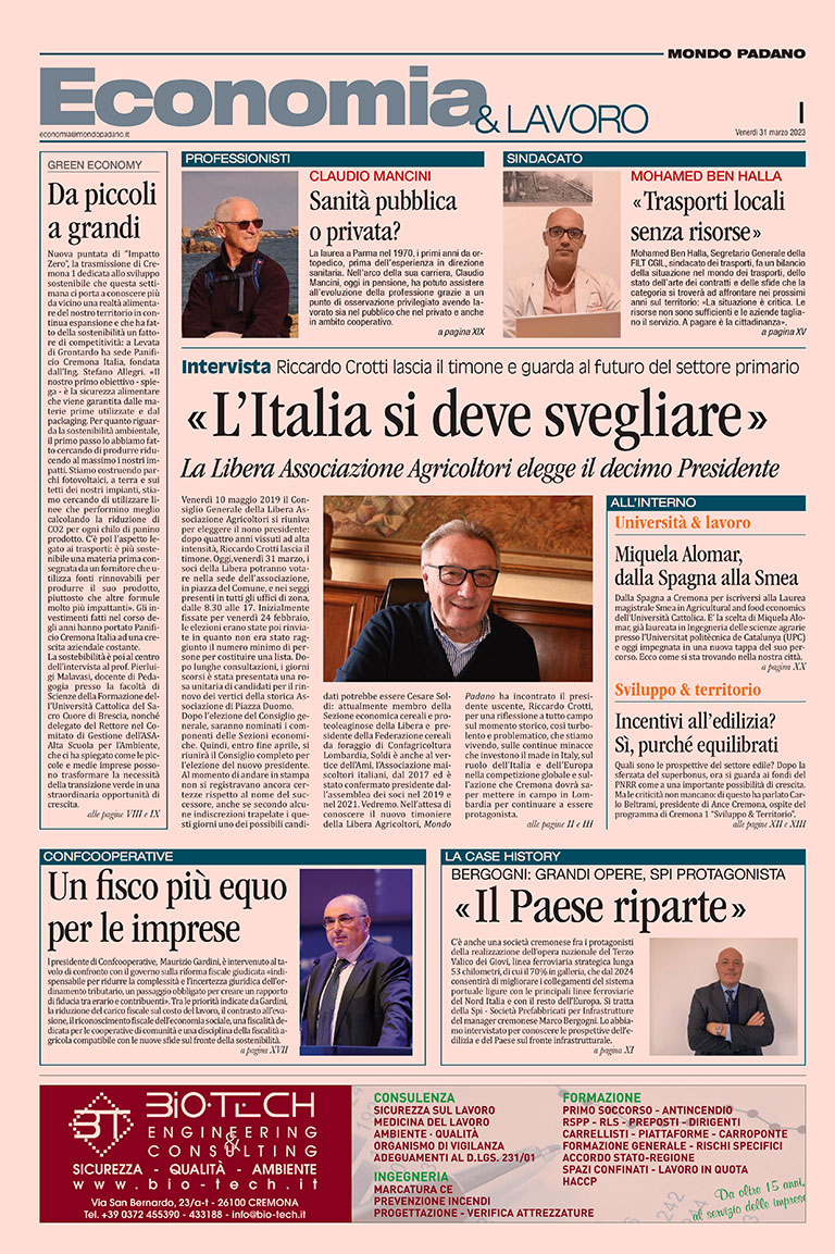 Mondo Padano (@mondopadano) on Twitter photo Mondo Padano è in edicola fino a giovedì 6 aprile con una nuova ricchissima edizione. La prima pagina del dorso economia,dedicata all'intervista al presidente della <a href="/Libera_CR/">Libera Associazione Agricoltori Cremonesi</a>, Riccardo Crotti,che lascia dopo 4 anni.
#stampa #editoria #informazione
mondopadano.it/stories/attual… Mondo Padano è in edicola fino a giovedì 6 aprile con una nuova ricchissima edizione. La prima pagina del dorso economia,dedicata all'intervista al presidente della <a href="/Libera_CR/">Libera Associazione Agricoltori Cremonesi</a>, Riccardo Crotti,che lascia dopo 4 anni.
#stampa #editoria #informazione
mondopadano.it/stories/attual…