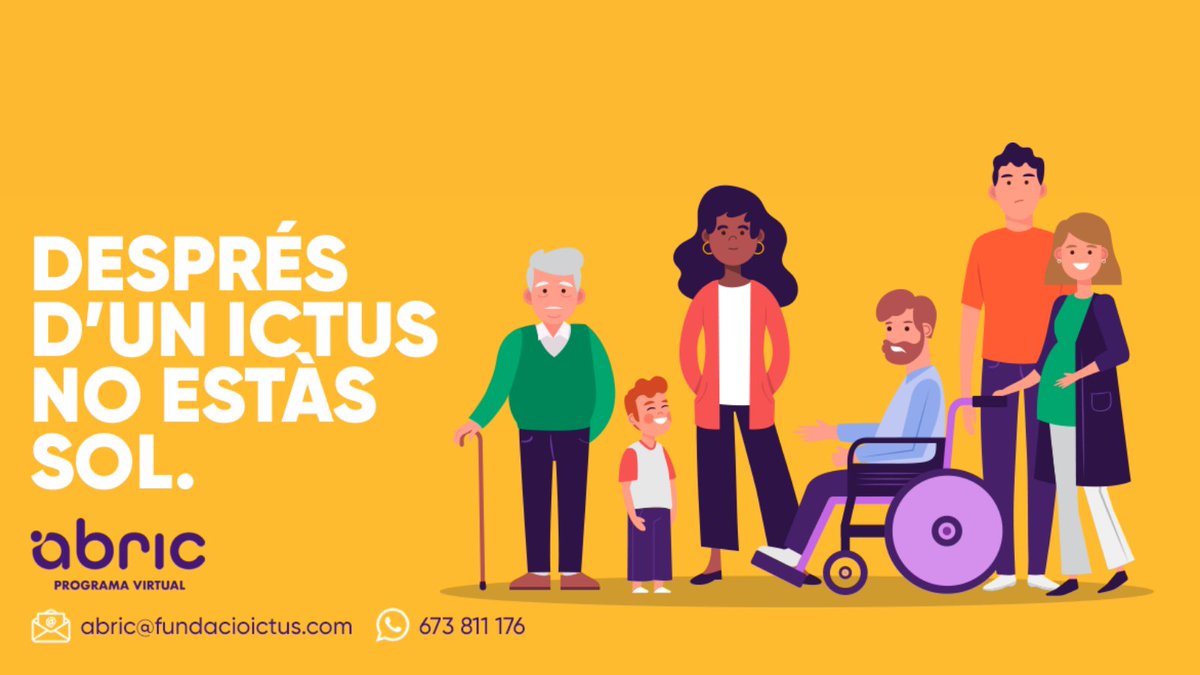 Fundacioictus's tweet photo. Després d'un #ictus no està sol🤝
Des del programa #ABRICictus de la Fundació Ictus oferim tota la informació sobre els primers dies, seqüeles, recursos, ajuts…

Posa't en contacte amb nosaltres a abric@fundacioictus.com o al telèfon 673 811 176.
👥Et podem ajudar! https://t.co/OVPiF1M5pV