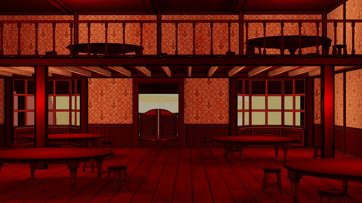drowningfishdev's tweet photo. Have you checked how's the saloon environment is going?? 😳

Some windows, the saloon door and a beautiful desert sunset! ⬇️

#UAGames #gamedev #gamedevelopment #indiegame #indiedev https://t.co/2BGKLnr6Pz