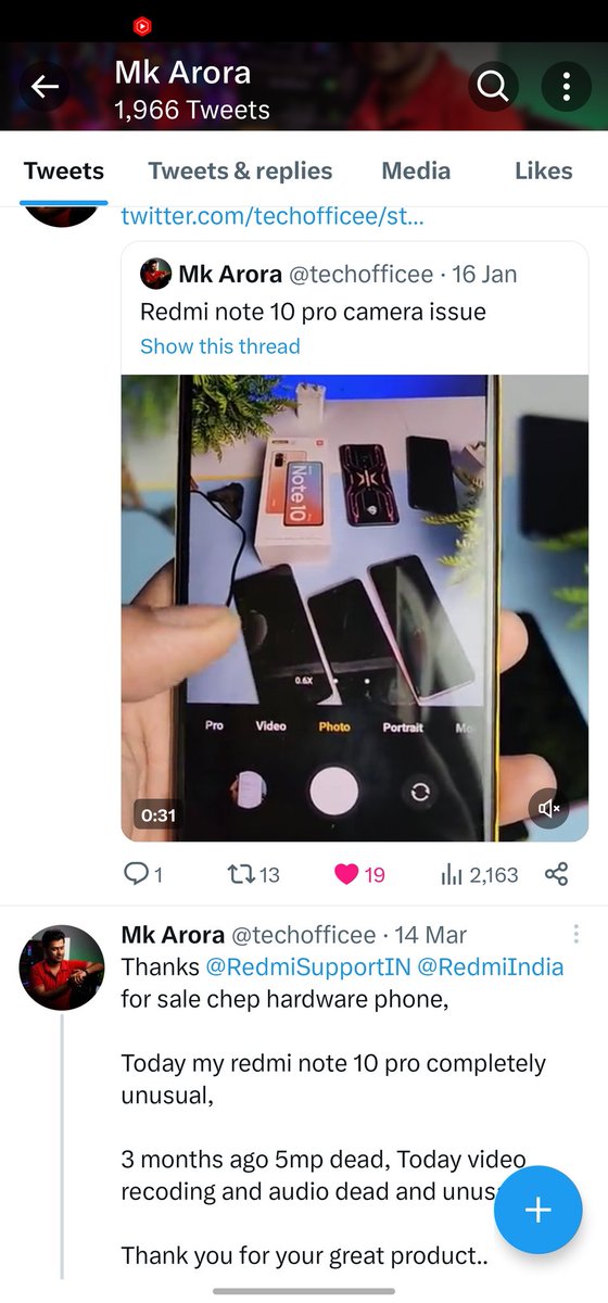 techofficee's tweet photo. This time to leave xiaomi, redmi and poco phones

Normal/lite users facing issues like, display, Motherboard,camera, lag and freez issues 

Bye bye @MiIndiaSupport @RedmiSupportIN @POCOSupport 

Here is proof https://t.co/HzEp9auq3Q
