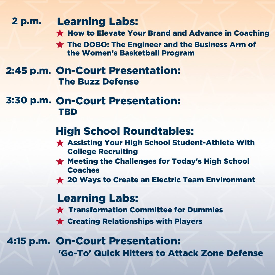 WBCA1981's tweet image. Day 2️⃣ at the 2023 WBCA Convention! #WBCA23

Full Schedule➡️ bit.ly/3lKVfOV