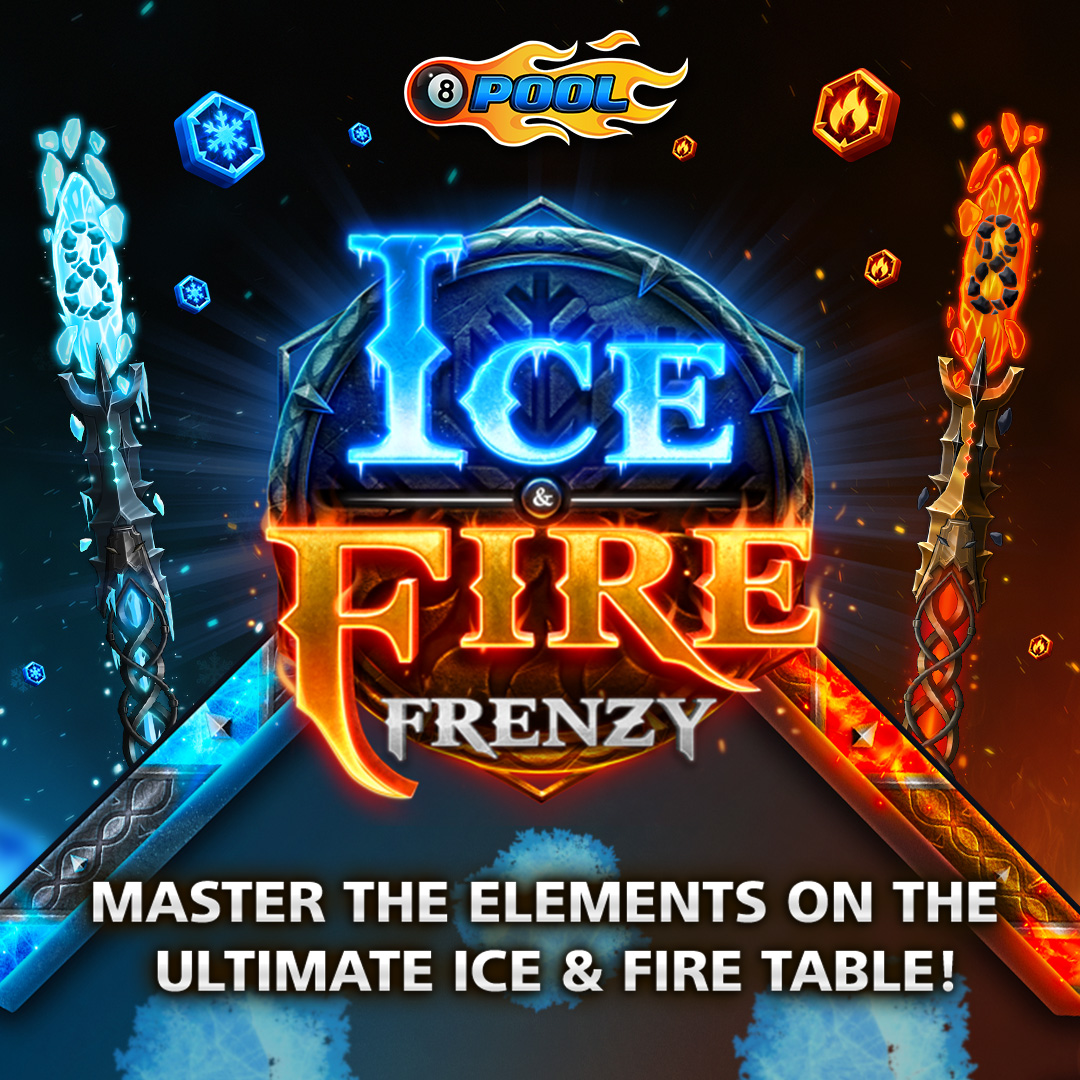 8ballpool's tweet image. NEW #IceAndFireFrenzy Table! 🧊 🎱 🔥 ⏲️

Conquer slippery ice spots and race against a red-hot timer to win more Ice and Fire Tokens from Frostblaze Boxes! 🎁

More info » 8ballpool.com/news

#8BallPool #IceAndFire