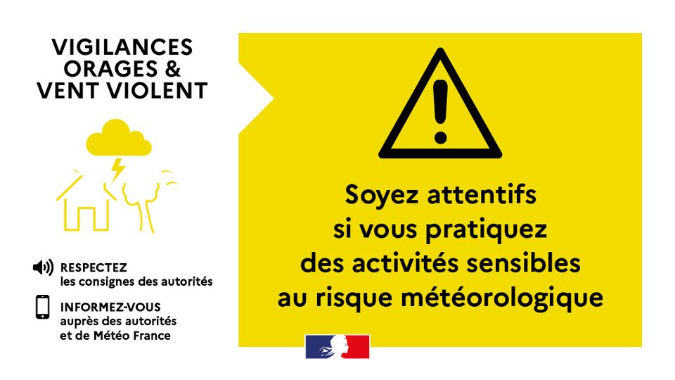 ⚠️Le département de #SeineEtMarne est placé en #vigilancejaune 🟡 orage et vent, ce vendredi 31 mars jusqu'en fin de journée.
➡ Prenez garde aux chutes d’arbres ou d’objets
➡ Limitez vos déplacements
Tenez-vous informé : vigilance.meteofrance.com