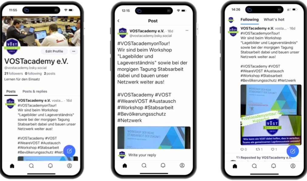 Wir sind vor einiger Zeit über Bluesky social gestolpert und haben uns natürlich schon mal einen Account dort angelegt und sind gespannt, wie sich dieses neue Netzwerk entwickelt. 
#VOSTacademy #bluesky #neuemedien
