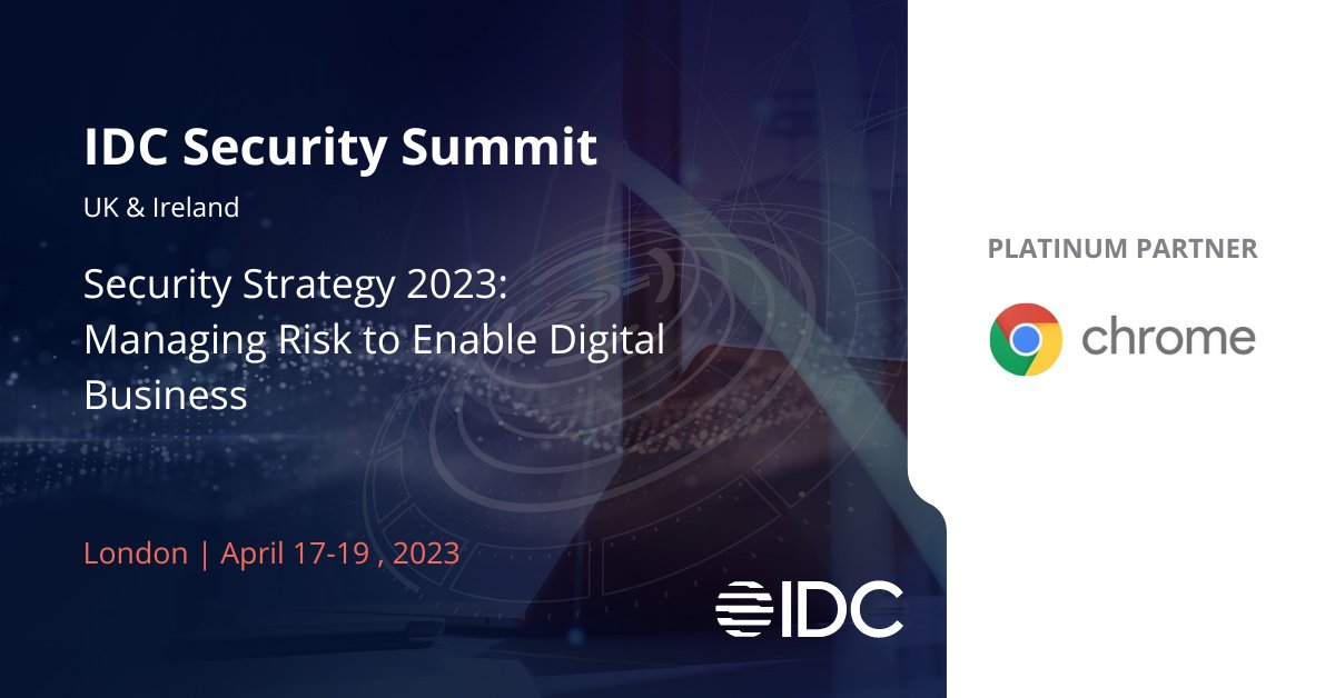 Meet our platinum partner <a href="/googlechrome/">Chrome</a> at our UK #Security Summit in London mid-April.
👉idc.com/eu/events/7027…👈
#IDCUKSecurity23