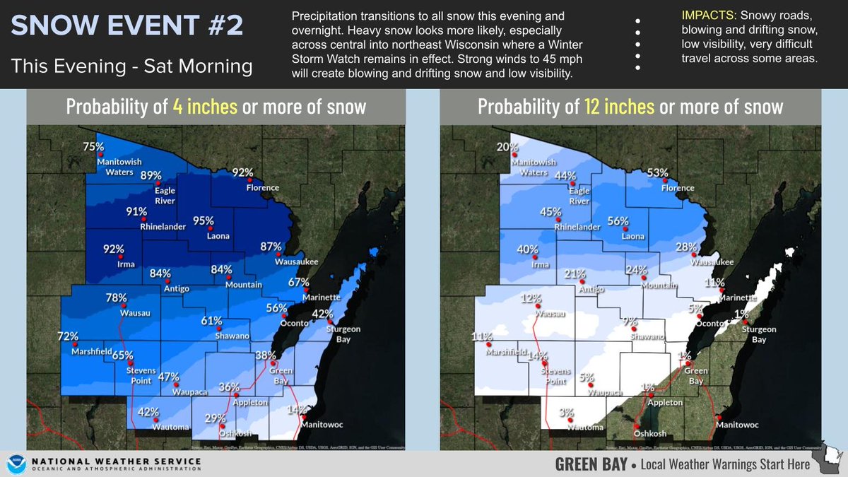 NWS Green Bay on Twitter "Precipitation transitions back to snow this
