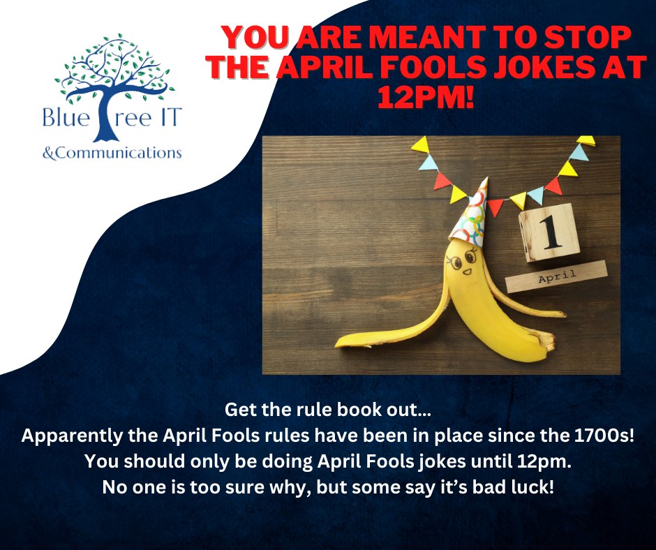 BlueTreeITComms's tweet image. Don&apos;t forget the rules for tomorrow!

#LOCAL
#HONEST 
#RELIABLE 
#ITSUPPORT 

If you haven&apos;t reviewed your IT &amp;amp; Telecoms services recently get in touch...

#cloud #office365 #servers #pcs #laptops #backup #data #telephony #broadband #telecoms
