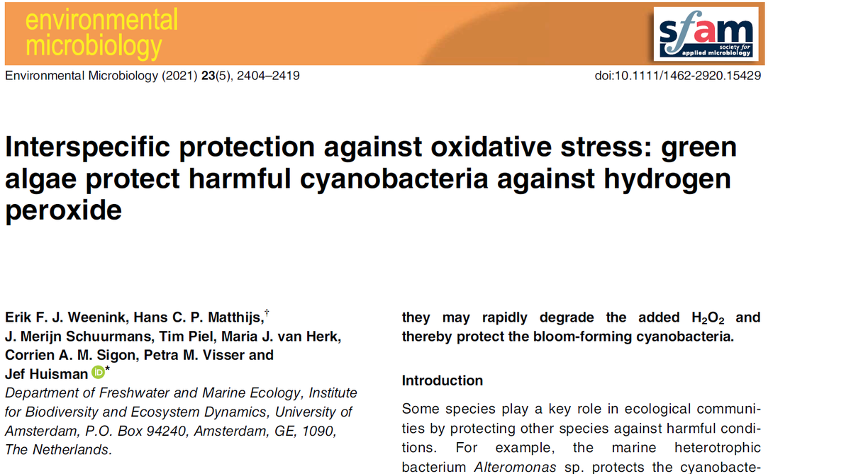 Our article 'Interspecific protection against oxidative stress: green algae protect harmful cyanobacteria against hydrogen peroxide' by Weenink et al. in Env. Microbiol.  received enough downloads to be a #topdownloadedarticle in this journal. 
Nice!!