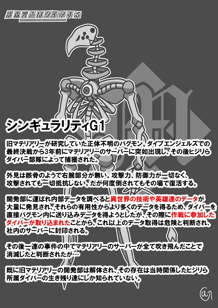 #アウト・オブ・ザ・ヒーローズ
#遥森響声はダイブする 
キャラシート「シンギュラリティG1/機械仕掛けの鬼神」(再掲) 