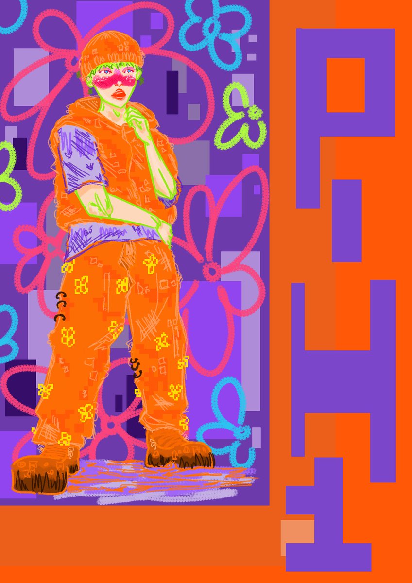 minmin_draws's tweet photo. also here have a very neon Harry fa 🧡 https://t.co/7Ynh6KKYxF