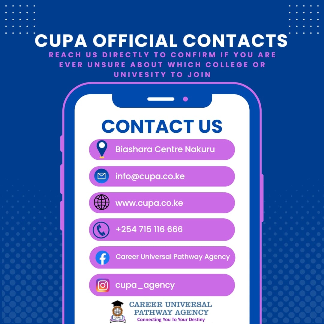 cupa_agency's tweet photo. Our official contacts:
If you are ever unsure 🤔,always reach out to CUPA directly to confirm the authenticity of any communication. Stay safe and stay informed!All official communication from CUPA is through our official contacts.
#askcupa #communication Pwani University https://t.co/clnzPFHD3w
