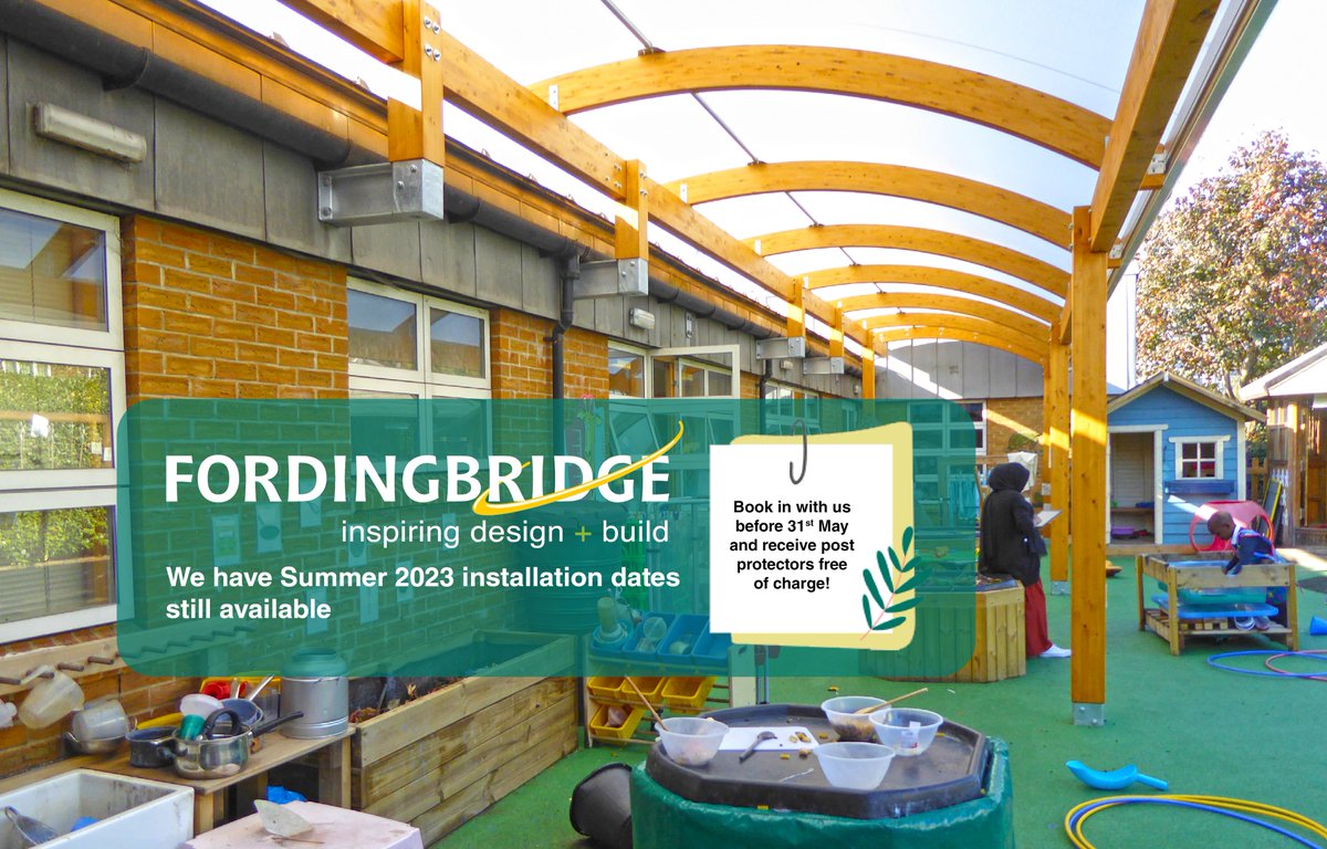 Fordingbridgedb's tweet photo. Summer is fast approaching and the holidays will be the perfect time to for us to install! 👌

https://t.co/S3ovPa5f0y

#buildingsolutions #canopyinstallations #ukmanufacture #Schools #breaktimes #learningthroughplay #outdoorclassroom #EducationCanopy #education #schoolcanopy https://t.co/SFQYLJI8cv