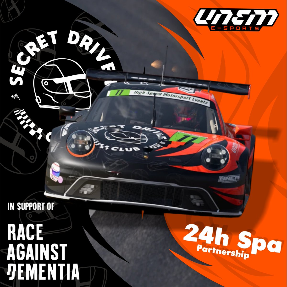 nft_driver_club's tweet photo. 🚨PARTNERSHIP ANNOUNCEMENT 🚨

We're proud to announce we have teamed up with @unem_esports  🏁

This weekend they will be taking part in the HSME 24 hours of Spa, a race which is hosted for the ‘Race against dementia’ charity. @racingdementia

🧵 https://t.co/b0PhaGfhnT