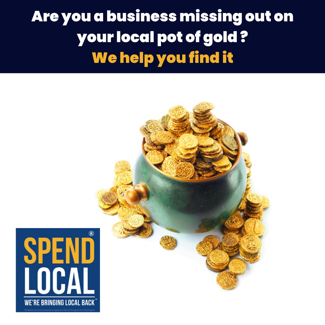 spendlocaluk's tweet photo. The Spend Local Win Local Initiative helps you find your local pot of gold. Contact us today to see how we can help you #winlocal #spendlocaluk #potofgold #localpotofgold #morecustomers #localmarketing #onlinemarketing #greatresults #secrettosuccess #localsuccess https://t.co/zY7L6PbMbk