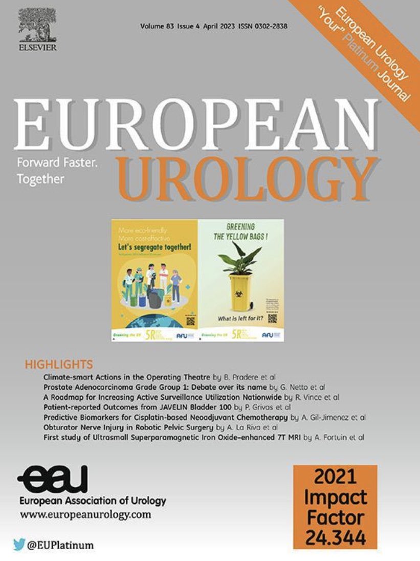 delataillealex's tweet photo. European Urology cover for AFU article on « climate smart actions in the operating theatre for improving #sustainability practices: a systematic review »! France moves forward! Congrats @MalletR for leading this group and @BenjaminPradere for your input. @AFUrologie @Uroweb https://t.co/lB35wUomBe