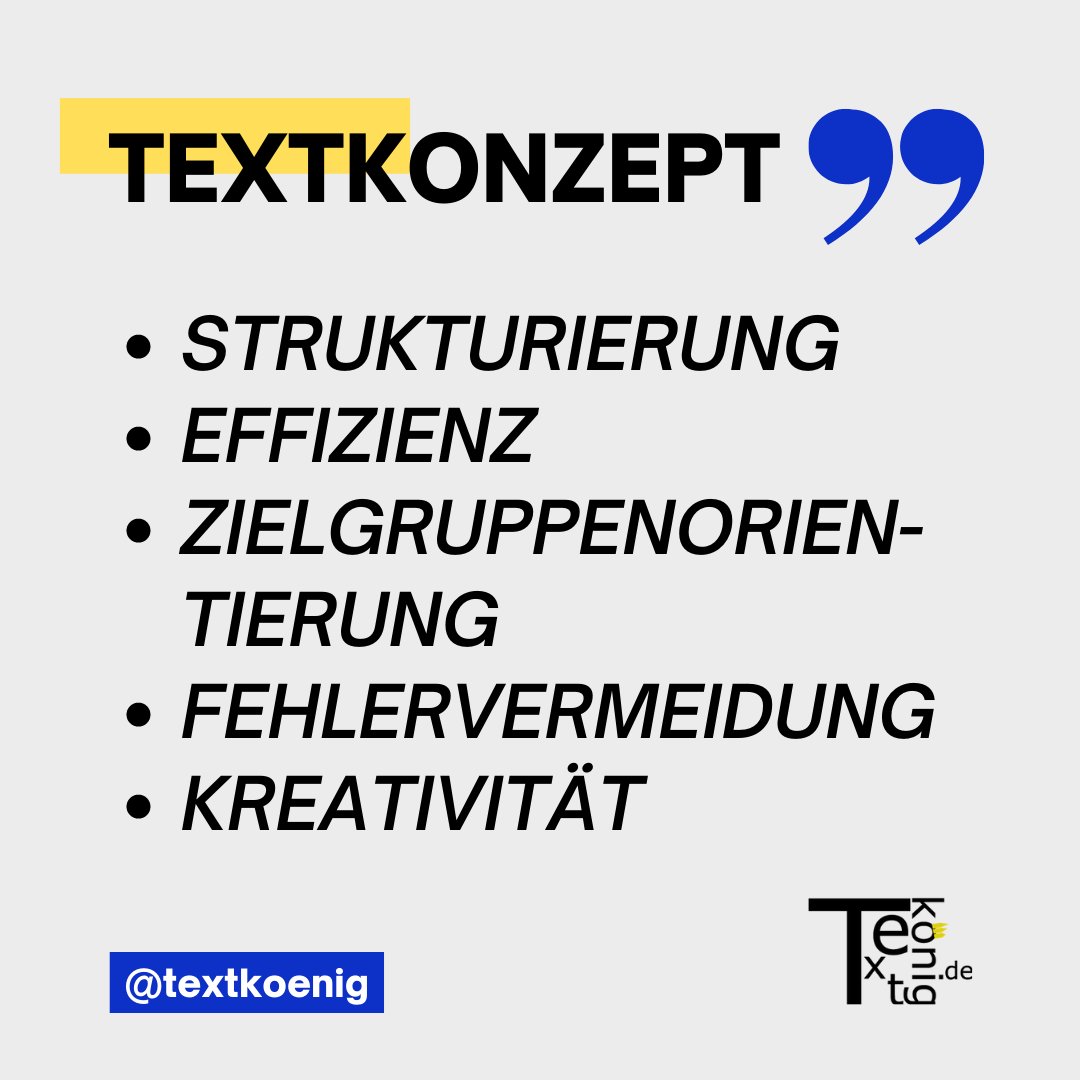 5 gute Gründe für ein #Textkonzept oder einen #Schreibplan. --&gt; textkoenig.de