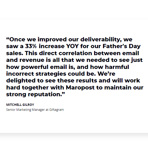 We were absolutely over the moon to hear how influential Maropost has been in <a href="/Giftagram/">Giftagram</a>'s marketing success!

Thanks for the great feedback, Mitchell!

Check out the full case study here: lnkd.in/eqeepndy