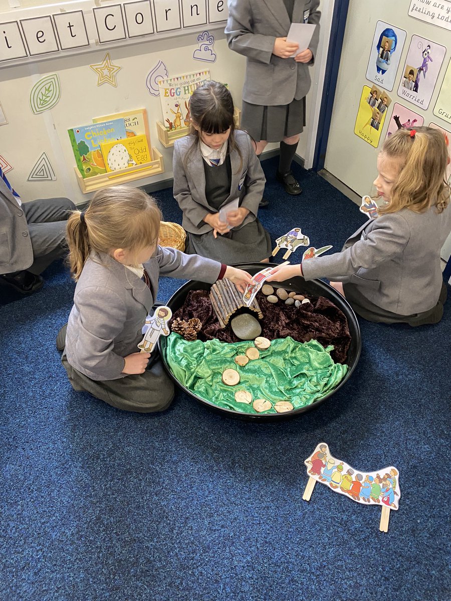 SGSYear1's tweet photo. This week we have been learning about why Christians celebrate Easter during our RE lesson. #SGSYear1 worked together to retell the Easter story #SGSPrep https://t.co/3K2PlobVRY