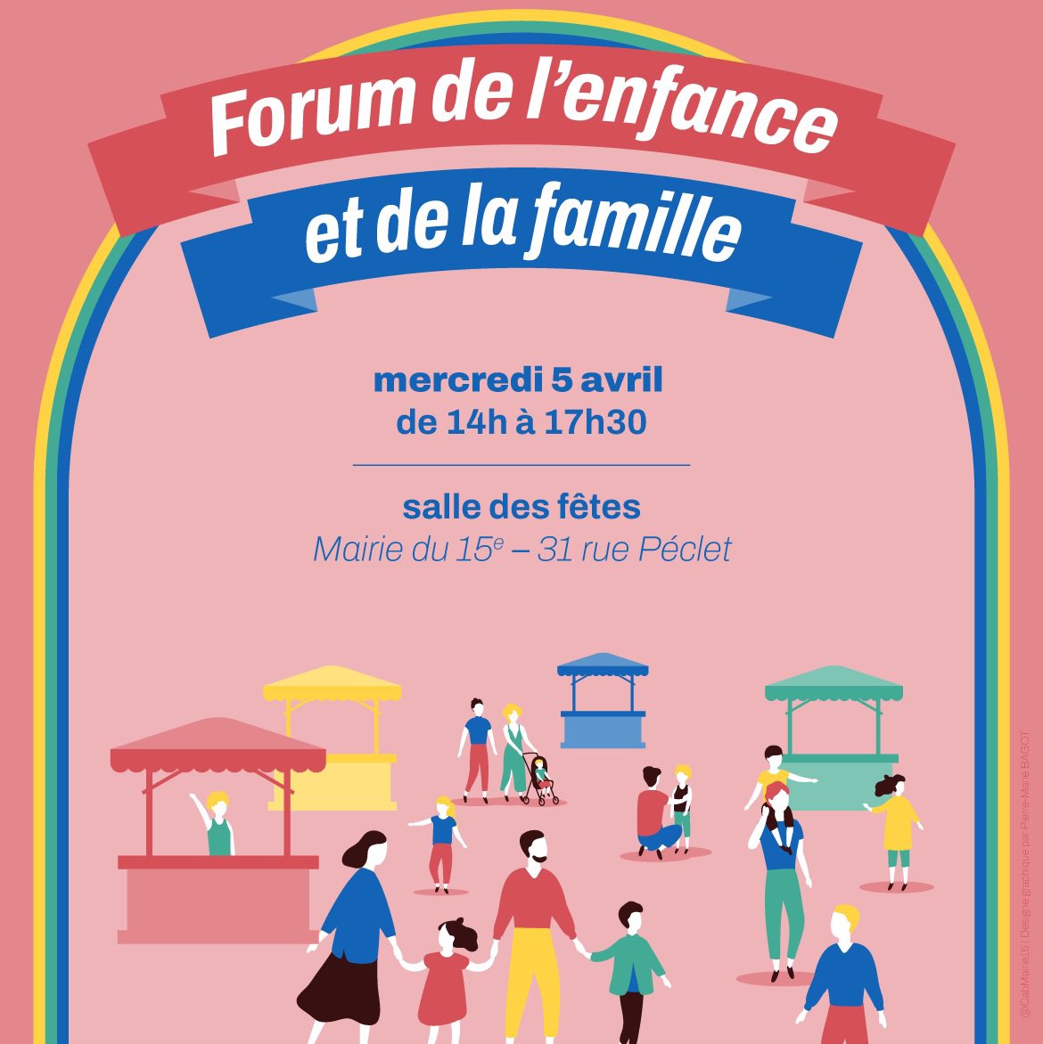 Mercredi 5 avril, de 14h à 17h30, en  salle des fêtes de la Mairie de #Paris15, venez échanger avec des associations et services publics pour des conseils et des informations pratiques pour les enfants de 0-14 ans. De nombreux ateliers et animations gratuites vous seront proposés