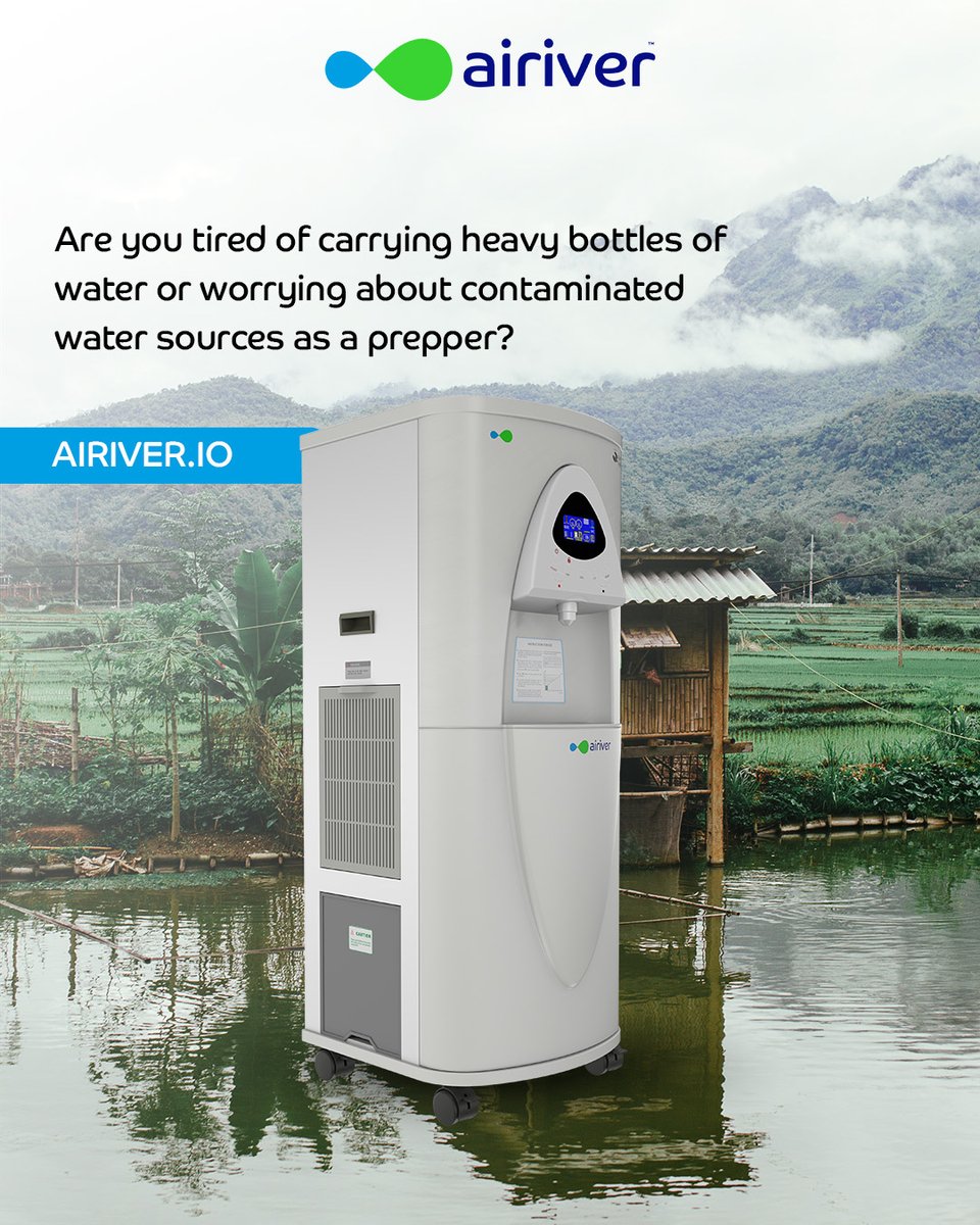 airiverwater's tweet image. 💦 Are you tired of carrying heavy bottles of water or worrying about contaminated water sources as a prepper? An atmospheric water generator can provide a convenient and sustainable solution. 🤩

#watergenerator #emergencywater #watersecurity #offgridliving #survivalwater