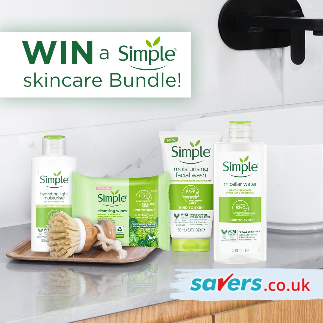SaversHB's tweet photo. We've teamed up with @simpleskin to give you the chance to #WIN a Simple skincare bundle! 😍

To enter simply RT &amp; FOLLOW @SaversHB &amp; @simpleskin

UK only. Ends 04/04/2023. T&amp;C’s apply. https://t.co/xsNSyaO5SU https://t.co/Ox8OUsKDCo