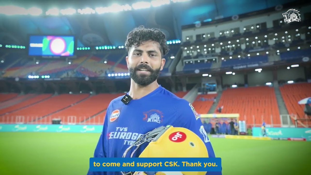 boardofbcci's tweet photo. Ravindra Jadeja's message to the superfans of Ahmedabad... #CCK #IPL https://t.co/N1MOCedRZ8